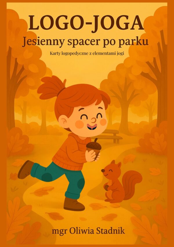 Logo-joga jesienny spacer po parku - karty logopedyczne z elementami jogi