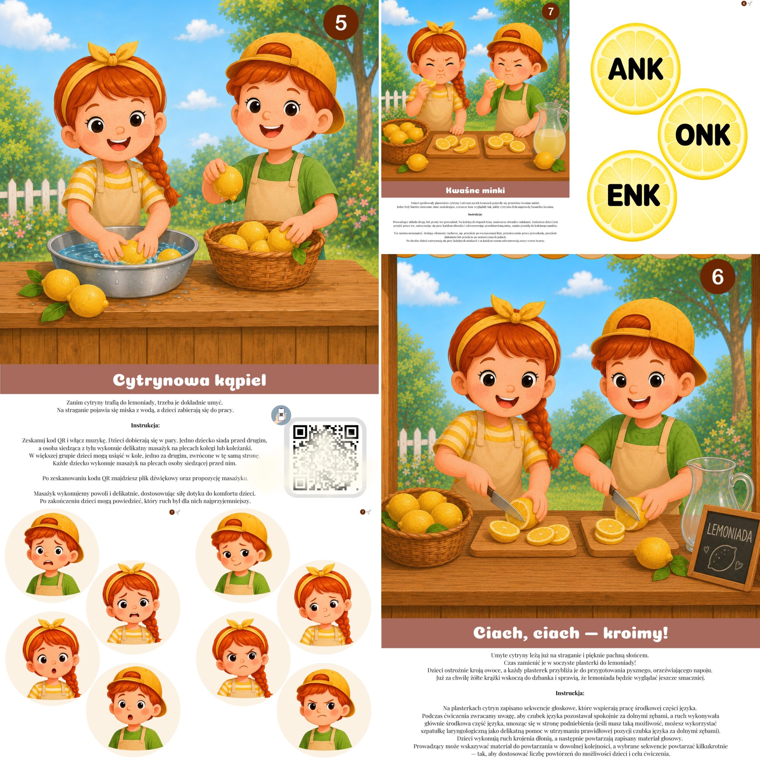 Przygody na stoisku z lemoniadą - karty logopedyczne do zajęć grupowych - obrazek 5