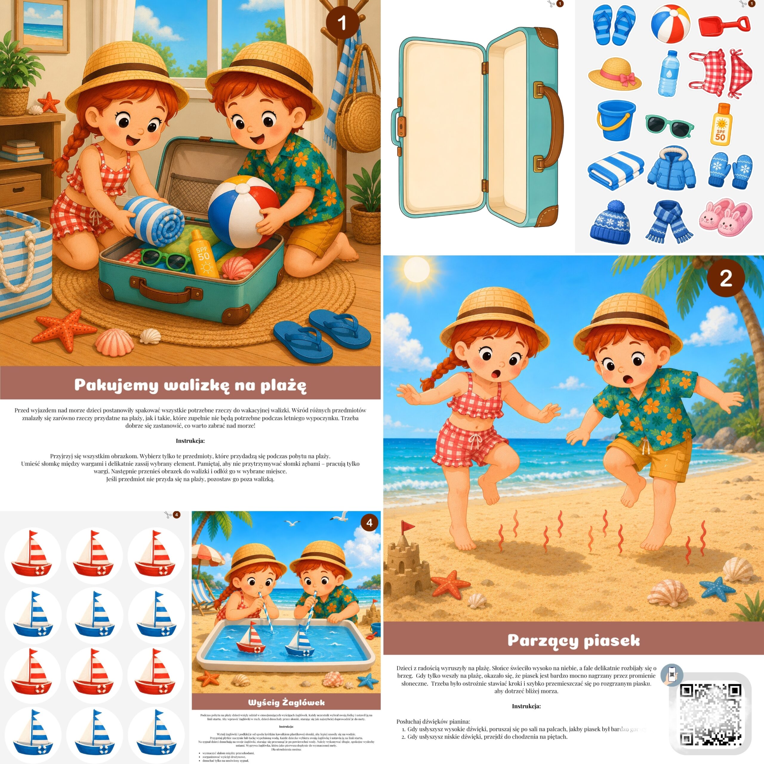 Przygody na plaży – karty logopedyczne do zajęć grupowych - obrazek 2