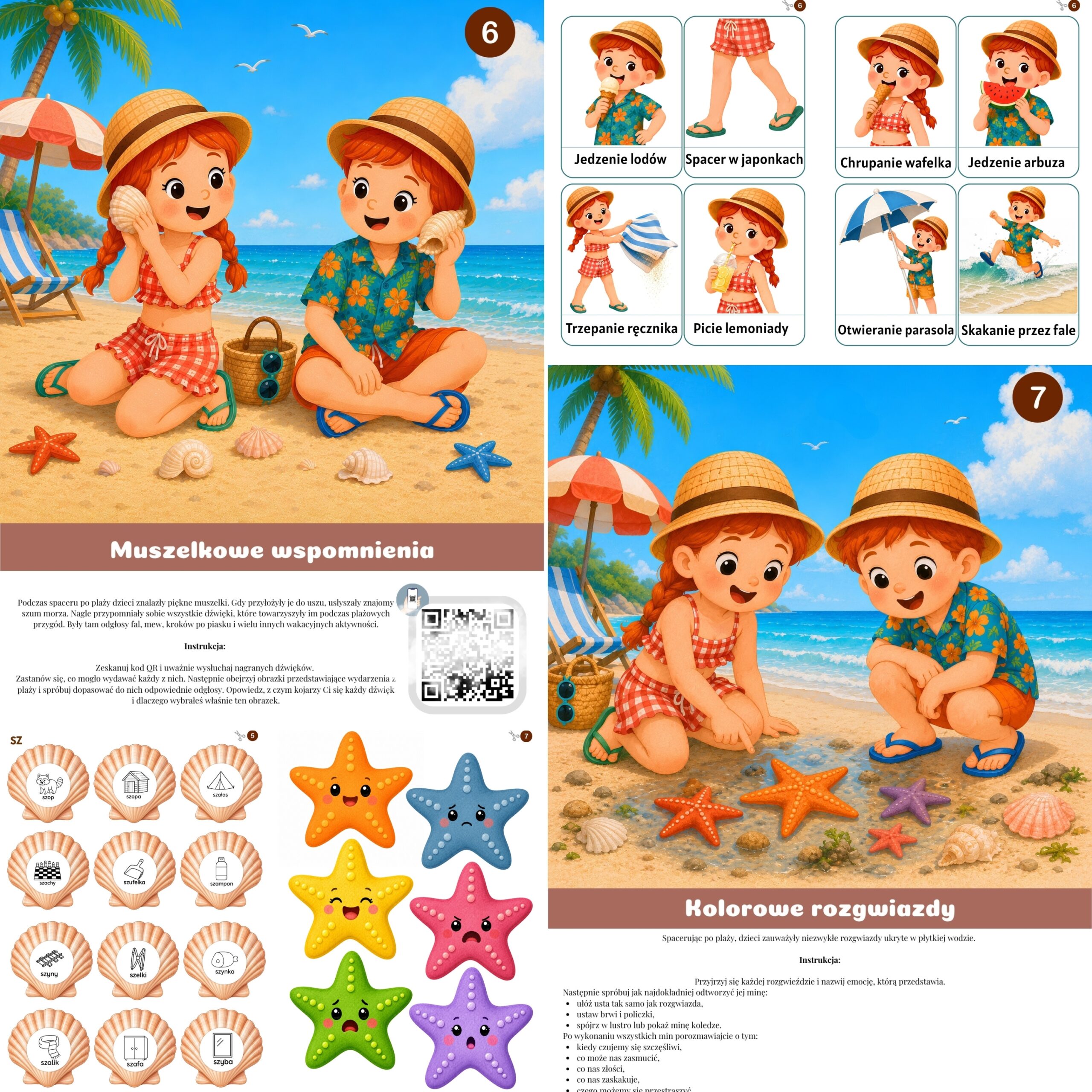 Przygody na plaży – karty logopedyczne do zajęć grupowych - obrazek 4
